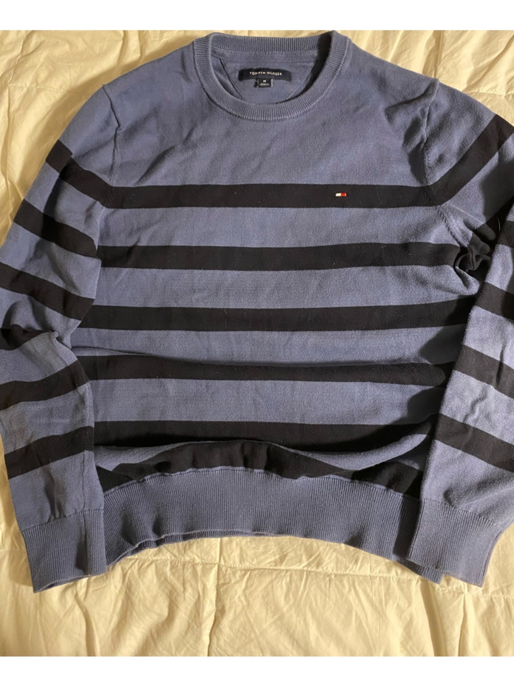 Tommy Hilfiger Striped Navy and Black Knit Sweater